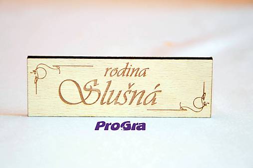 Tabuľky - drevená menovka - ornament - 5879273_
