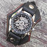 Náramky - Pánske nesymetrické hodinky hnedo čierne - 5884557_