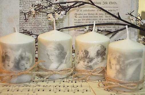 Kvarteto vintage sviečok
