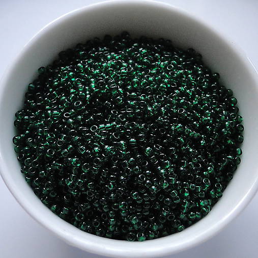 Rokajl MIYUKI 15/0=1,5mm-Transp-5g (Dark Emerald)