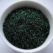 Korálky - Rokajl MIYUKI 15/0=1,5mm-Transp-5g (Dark Emerald) - 5898064_