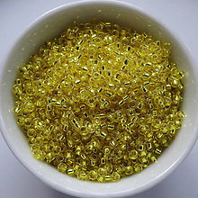 Korálky - Rokajl MIYUKI 11/0=2,1mm-Silverlined-5g (yellow) - 5898110_