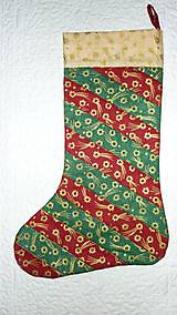 Dekorácie - Čižma vianočná/mikulášska - rôzne varianty (pruhy matná červeno-zelené) - 5902559_