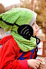 Detské súpravy - Wifi čiapka + nákrčník zelená - 5906820_