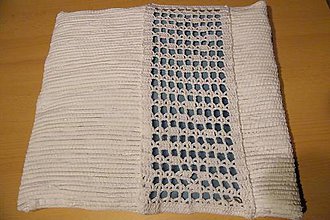 Úžitkový textil - Tkaná obliečka na vankúš s háčkovaním - 5905502_