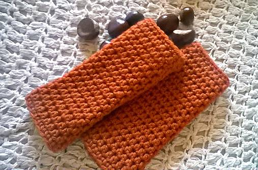 Rukavice - Rukohrejivé ... terakota - 5909281_