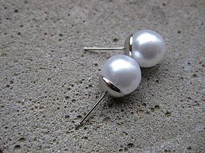 Náušnice - Perly - napichovačky 10mm (Biele perly - napichovačky č.290) - 5911267_