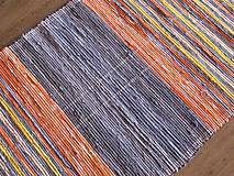 Úžitkový textil - koberec tkaný rifľový+ oranž. - 5921821_