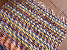 Úžitkový textil - koberec tkaný rifľový+ oranž. - 5921823_