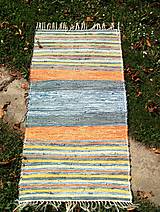 Úžitkový textil - koberec tkaný rifľový+ oranž. - 5921850_