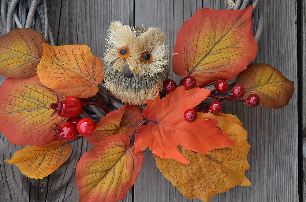 Jesenný venček so sovou