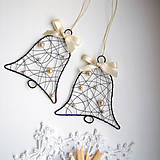 Dekorácie - zvonček s perličkami- vianočné ozdôbky - 5924143_