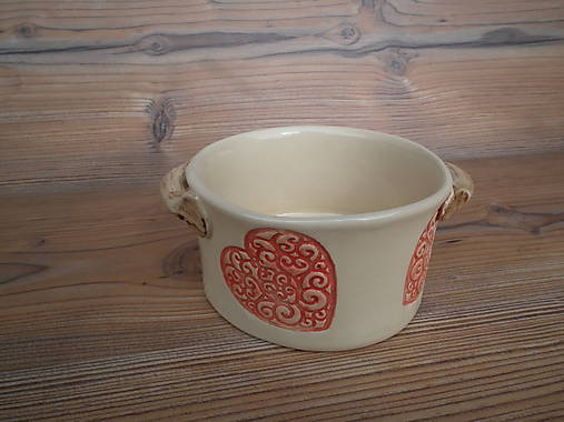 Nádoby - Miska polievková Srdiečko ornament 0,5 L - 5930081_