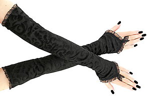 Rukavice - Dámské rukavice čierne opera 0750A - 5935239_