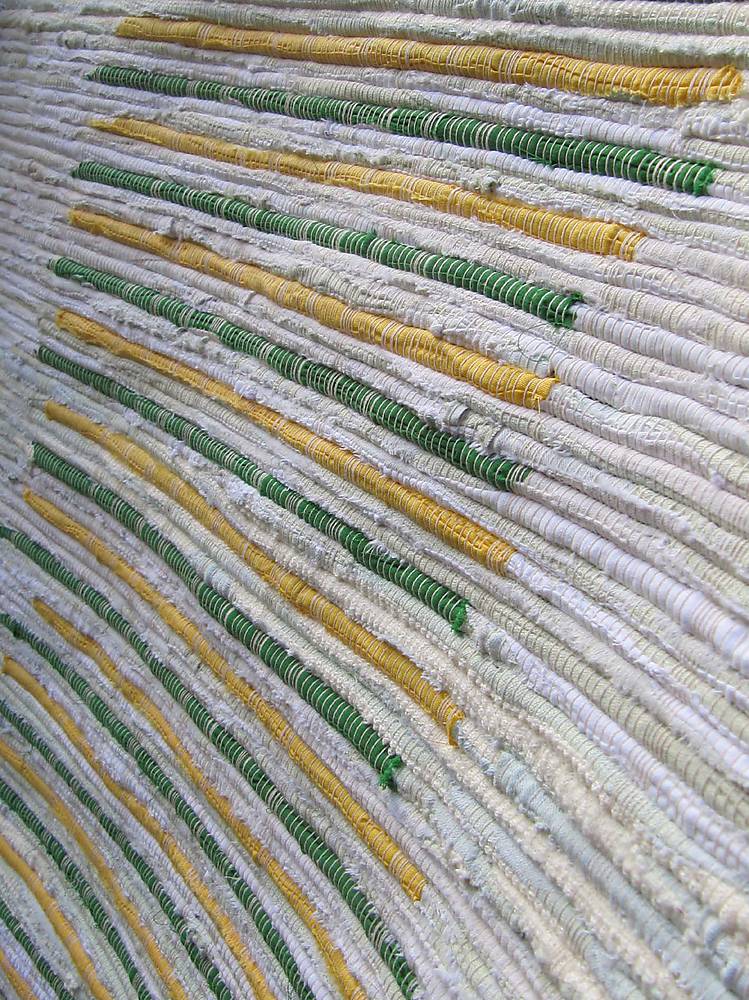 koberec tkaný zelený pastel+pásiky 0,7 x 1,5m