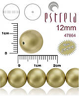 Korálky - Voskované perly zn.Estrela (47864 - matná zlatá platina) 12mm, bal.8ks - 5932523_