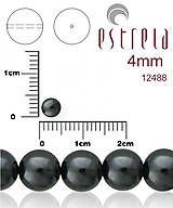 Korálky - Voskované perly zn.Estrela (12488 - hematitová) 4mm, bal.31ks - 5933029_