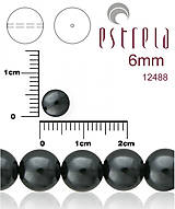 Korálky - Voskované perly zn.Estrela (12488 - hematitová) 6mm, bal.21ks - 5933058_
