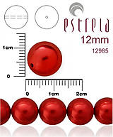 Korálky - Voskované perly zn.Estrela (12985 - červená) 12mm, bal.8ks - 5933139_
