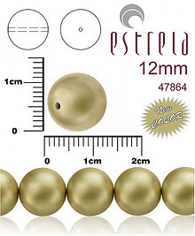 Korálky - Voskované perly zn.Estrela (47864 - matná zlatá platina) 12mm, bal.8ks - 5932523_