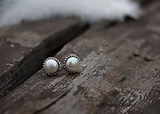 Náušnice - napichovačky biele perly (L) - 5937572_