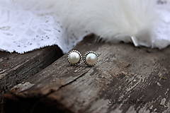 Náušnice - napichovačky biele perly (L) - 5937574_