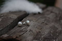 Náušnice - napichovačky biele perly (L) - 5937575_