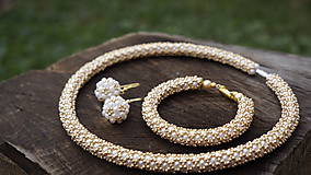 Sady šperkov - súprava bielo-zlatá - 5942230_