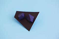 Náušnice - Geometrické náušnice | minimal arch | dark blue - 5947680_