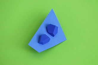 Náušnice - Geometrické náušnice | minimal arch | electric blue - 5943771_