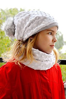 Čiapky, čelenky, klobúky - Dámsky zimný set White -alebo farbu si vyber! - 5947410_