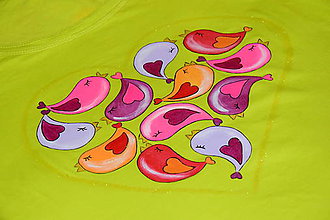 Topy, tričká, tielka - Vtáčiky v srdci - 5948283_