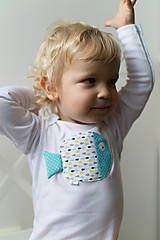 Detské oblečenie - body RYBKA Z TYRKYSOVÉHO JAZERA (dlhý/krátky rukáv) - 5952532_