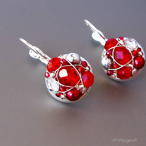 Náušnice - Náušničky RED ROSES - 5948706_