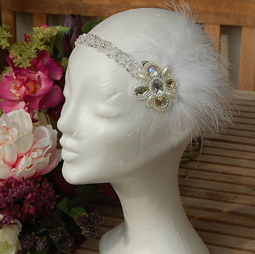 Ozdoby do vlasov - Great Gatsby Crystal ... čelenka a brož - 5958052_