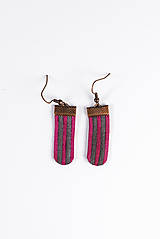 Náušnice - Strips – fuschia & grey - 5959809_