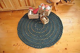Úžitkový textil - Tmavozelený koberec - 5958279_