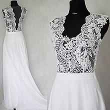 Šaty - Svadobné šaty s transparentným živôtikom - 5965177_