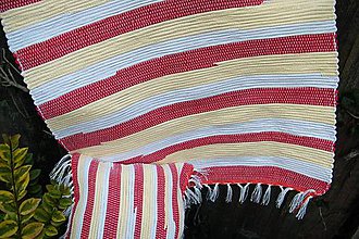 Úžitkový textil - Tkaná súprava- obliečka, koberec - 5965982_