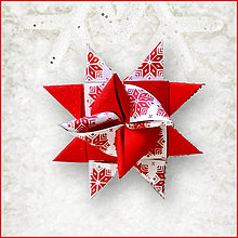 Dekorácie - Vianočné 3D hviezdy z papiera pixelové (nórsky vzor) - 5965796_