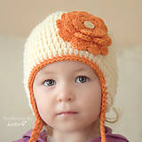 Detské čiapky - Ušianka ... "orange" jeseň/zima - 5967207_
