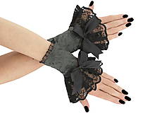 Spoločenské zamatové rukavice čierno šedé 1J