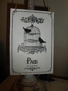 Dekorácie - Vintage cedulka "Paris" - 5979809_