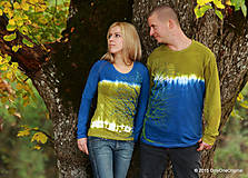 Topy, tričká, tielka - Dámske a pánske tričká párové so stromami batikované a maľované GAŠTANOVÁ ROMANCA - 5981038_