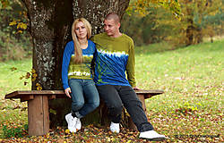 Topy, tričká, tielka - Dámske a pánske tričká párové so stromami batikované a maľované GAŠTANOVÁ ROMANCA - 5981073_