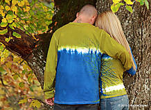Topy, tričká, tielka - Dámske a pánske tričká párové so stromami batikované a maľované GAŠTANOVÁ ROMANCA - 5981097_