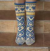  - Luxusné hrubé nórske merino ponožky - vzor Srdcia I. - 5984315_