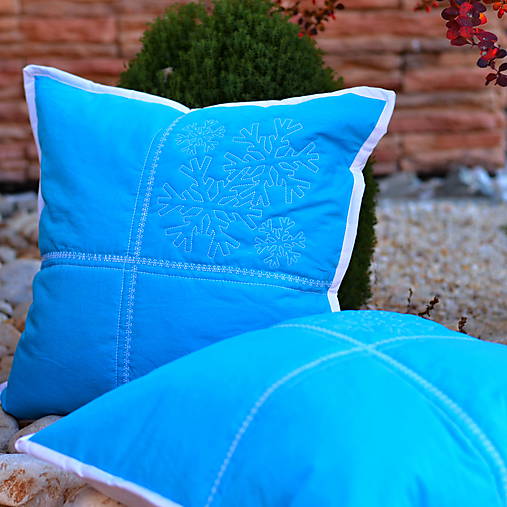 Úžitkový textil - Tyrkysové vločky - 5986546_