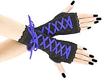 Bezprsté rukavičky so šnurovaním - gothic štýl 0110B