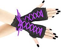 Rukavice - Bezprsté rukavičky so šnurovaním - gothic štýl 0110F - 5994383_
